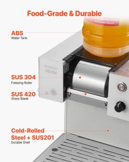 image-VEVOR Snowflake Ice Machine, 132LBS/24H Snowflake Ice Maker, Ice-Shaver Machine with Stainless Steel Blade, Electric Snow Cone Maker with 0.48Gal Tank, 90S Fast Pre-Cooling, for Home & Small Gathering