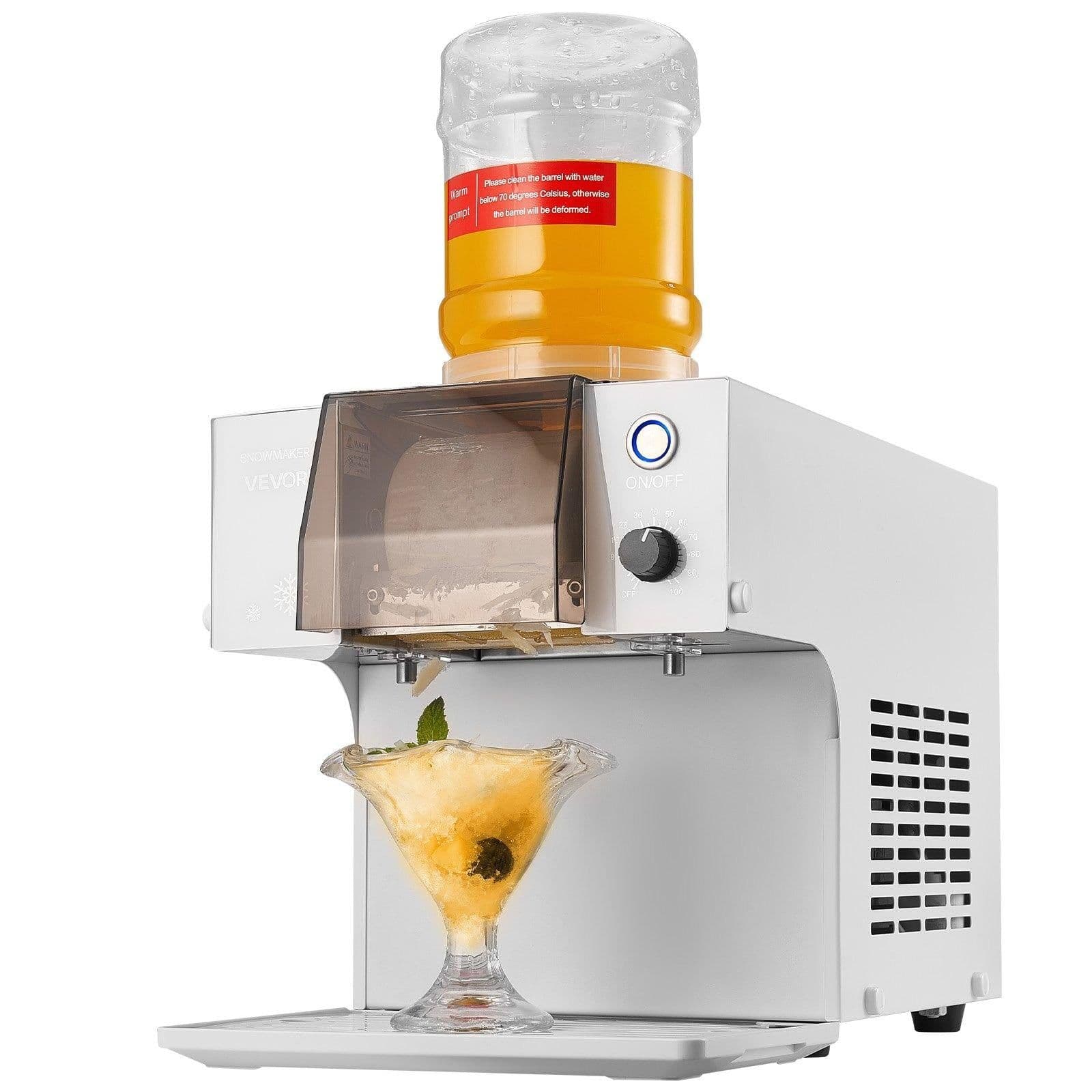 image-VEVOR Snowflake Ice Machine, 132LBS/24H Snowflake Ice Maker, Ice-Shaver Machine with Stainless Steel Blade, Electric Snow Cone Maker with 0.48Gal Tank, 90S Fast Pre-Cooling, for Home & Small Gathering