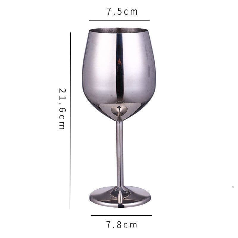 image-Stainless steel champagne glass and red wine cup