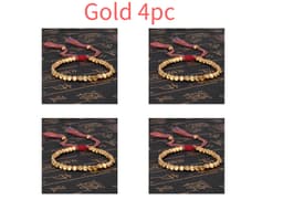 image-Handmade Tibetan Buddhist Bracelets On Hand Braided Copper Beads Lucky Rope Bracelet & Bangles For Women Men