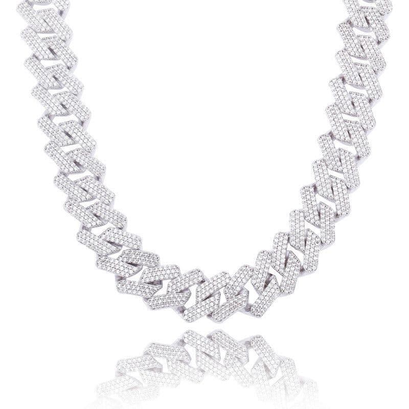 image-European and American new style 20MM box buckle Miami Cuban chain full of zircon hip hop men's necklace Jinao jewelry