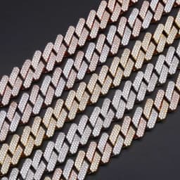 image-European and American new style 20MM box buckle Miami Cuban chain full of zircon hip hop men's necklace Jinao jewelry