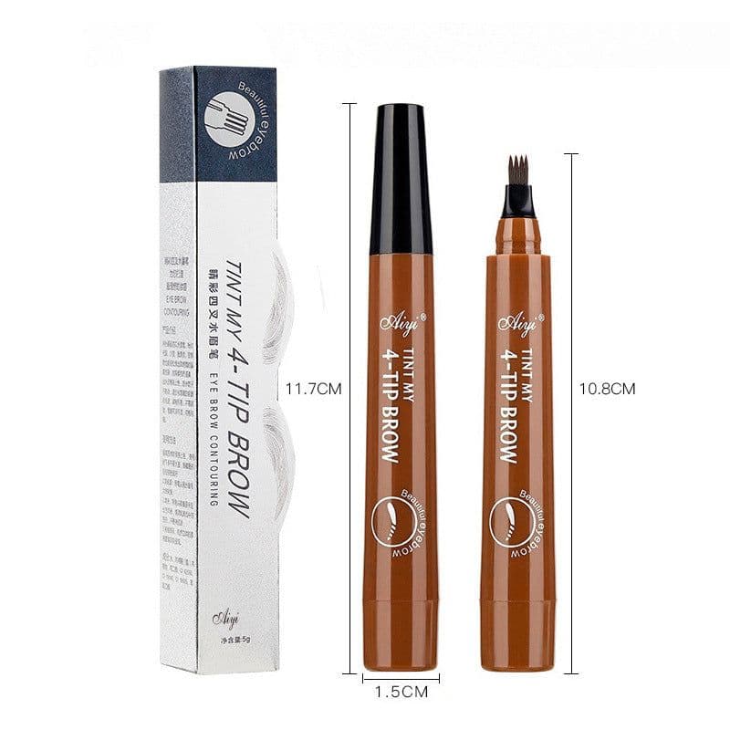 image-Cross-border hot selling four-head forked liquid eyebrow pencil Korean version four-claw waterproof and anti-Han long-lasting not easy to smudge lazy eyebrow pencil