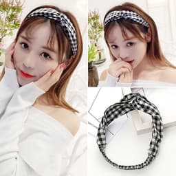 image-Korean spring and summer cross elastic headband chiffon silk headband ladies headband hair accessories sports face wash headwear wholesale