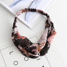 image-Korean spring and summer cross elastic headband chiffon silk headband ladies headband hair accessories sports face wash headwear wholesale