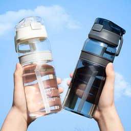image-Elephant Button 550ml Transparent Tritan Sports Bottle With Elastic Clip