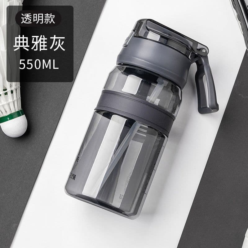 image-Elephant Button 550ml Transparent Tritan Sports Bottle With Elastic Clip