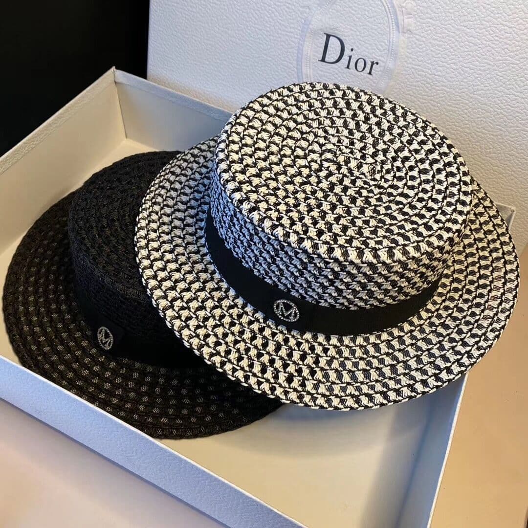 image-Straw hat women's woven flat top hat sunscreen diamond-studded M top hat sun hat summer outdoor hat custom straw hat wholesale