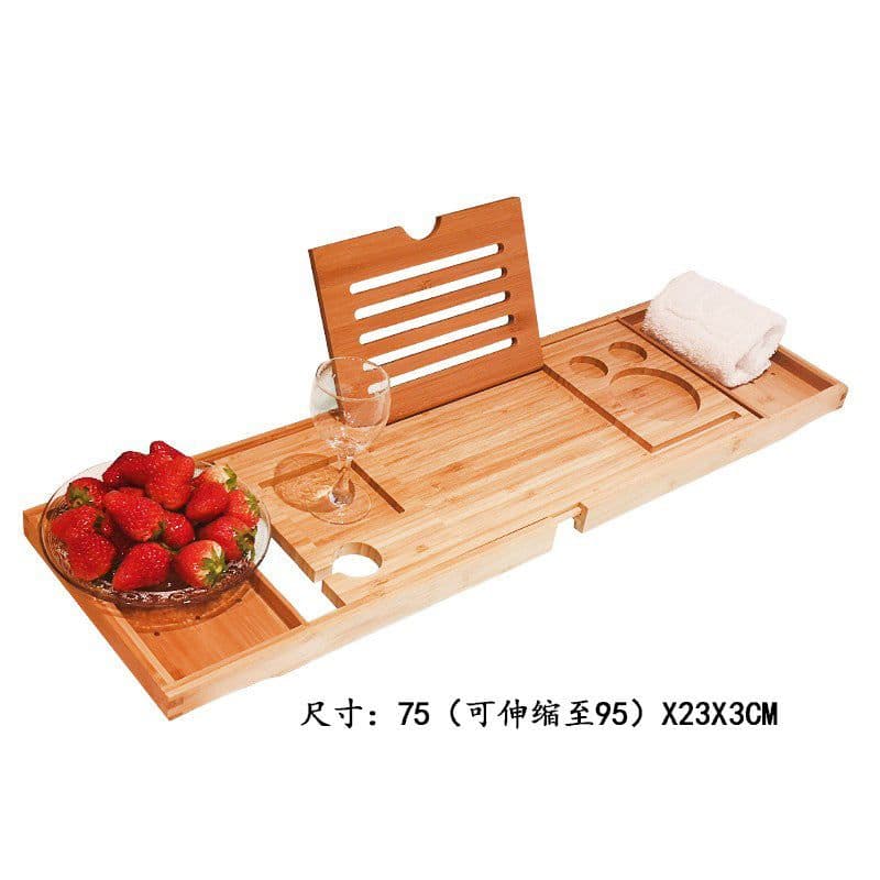 image-Bathtub Caddy Tray - Phone Tablet Holder