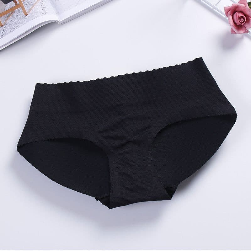 image-Women's Padded Hip Enhancer Panties - Seamless Black