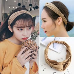 image-Korean spring and summer cross elastic headband chiffon silk headband ladies headband hair accessories sports face wash headwear wholesale