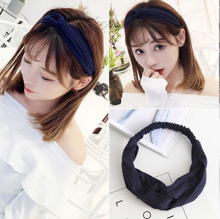 image-Korean spring and summer cross elastic headband chiffon silk headband ladies headband hair accessories sports face wash headwear wholesale
