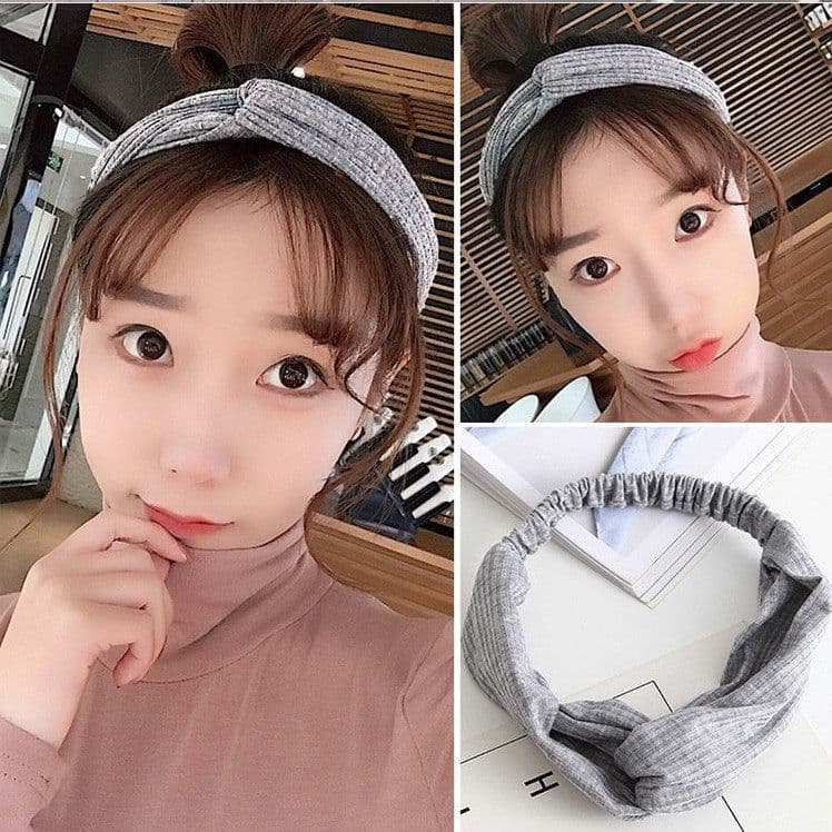image-Korean spring and summer cross elastic headband chiffon silk headband ladies headband hair accessories sports face wash headwear wholesale