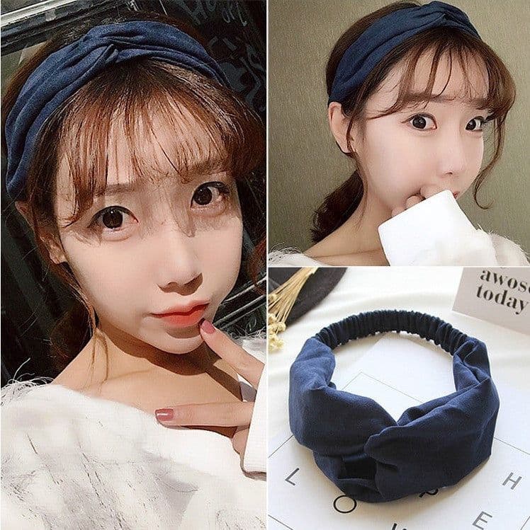 image-Korean spring and summer cross elastic headband chiffon silk headband ladies headband hair accessories sports face wash headwear wholesale