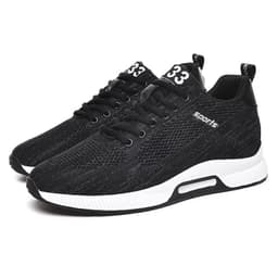 image-Cross-border flying woven sports shoes mesh shoes wear-resistant running sports casual shoes inner invisible height increase 6cm men's shoes