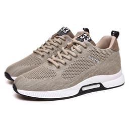 image-Cross-border flying woven sports shoes mesh shoes wear-resistant running sports casual shoes inner invisible height increase 6cm men's shoes