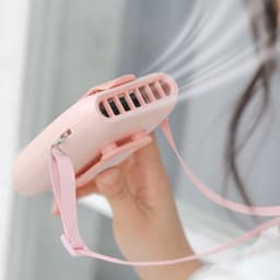 image-USB Rechargeable Handheld Fan - Green Hanging Neck