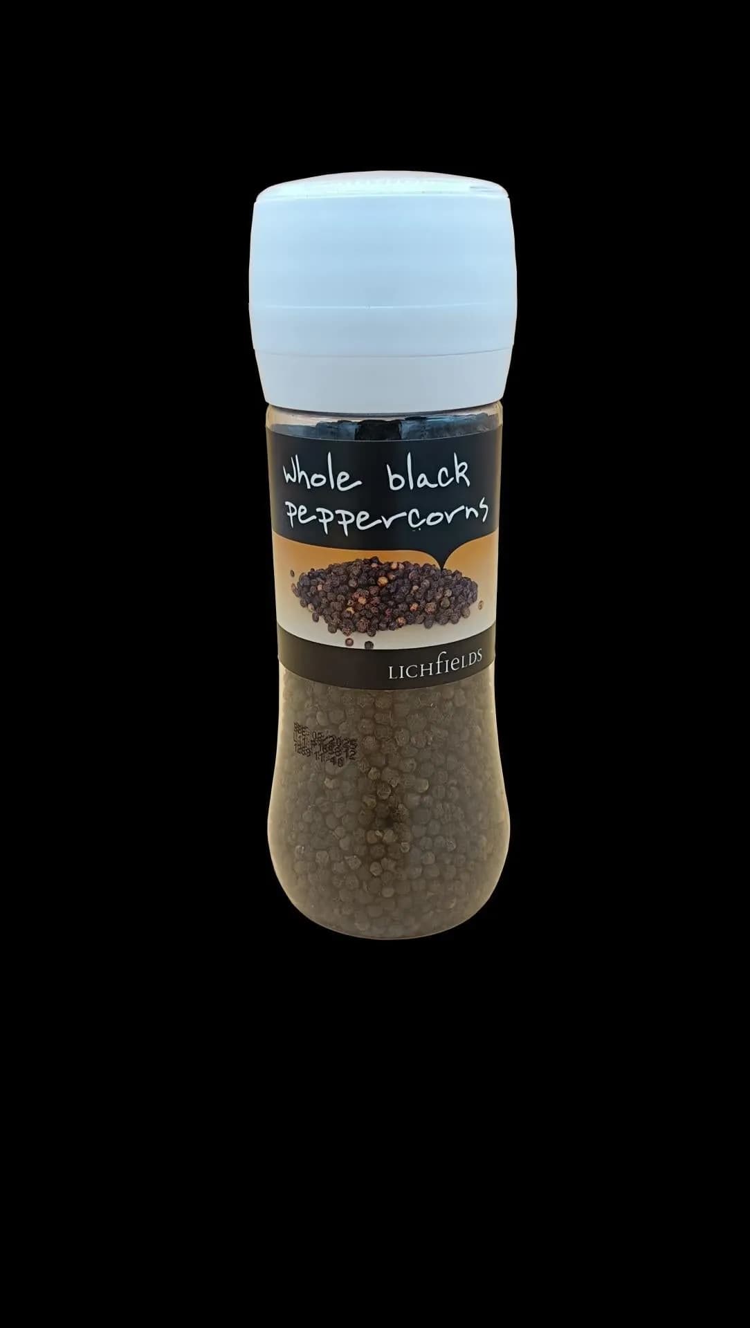 image-Lichfields Sea Salt Food Grinder 1 x 385g and Whole Black Peppercorns 1 x 200g