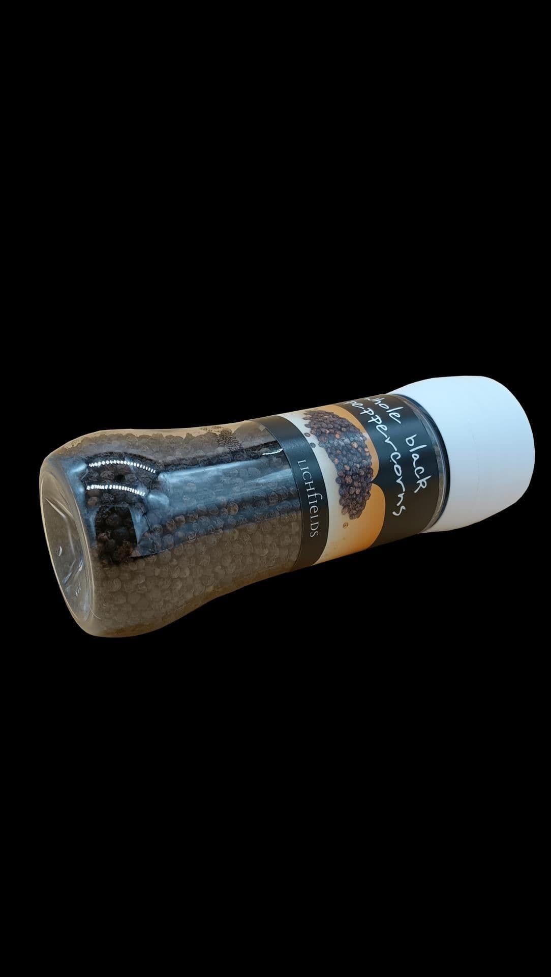 image-Lichfields Sea Salt Food Grinder 1 x 385g and Whole Black Peppercorns 1 x 200g