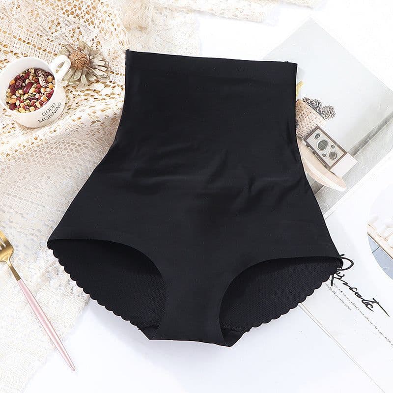 image-Women's Padded Butt Lift Panties - Black Seamless Shaper