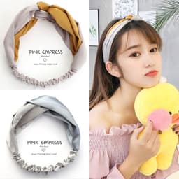 image-Korean spring and summer cross elastic headband chiffon silk headband ladies headband hair accessories sports face wash headwear wholesale
