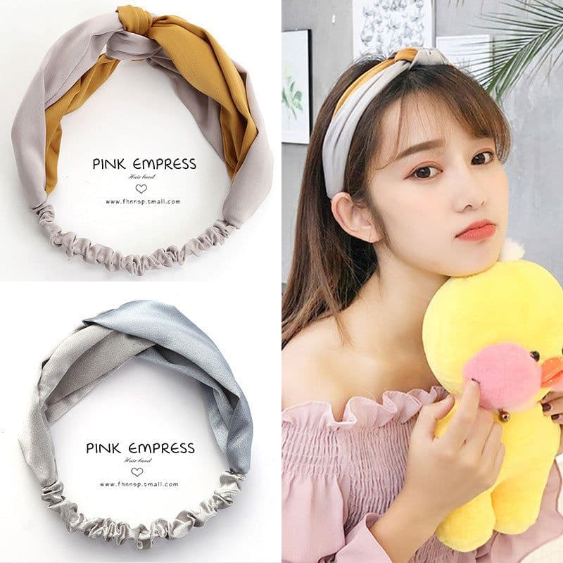 image-Korean spring and summer cross elastic headband chiffon silk headband ladies headband hair accessories sports face wash headwear wholesale