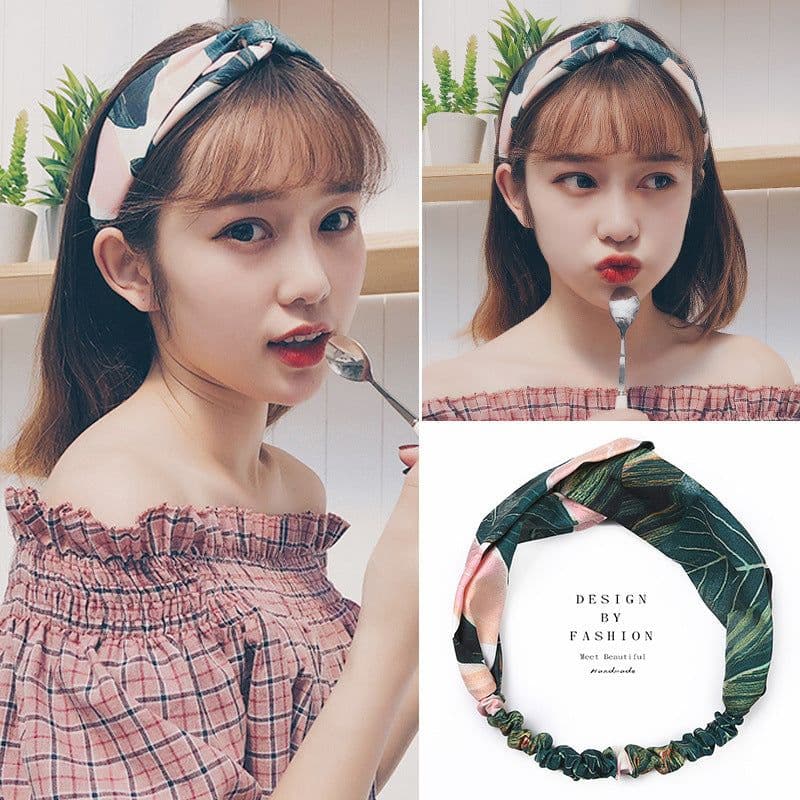 image-Korean spring and summer cross elastic headband chiffon silk headband ladies headband hair accessories sports face wash headwear wholesale