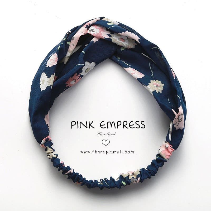 image-Korean spring and summer cross elastic headband chiffon silk headband ladies headband hair accessories sports face wash headwear wholesale