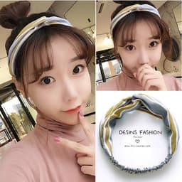 image-Korean spring and summer cross elastic headband chiffon silk headband ladies headband hair accessories sports face wash headwear wholesale