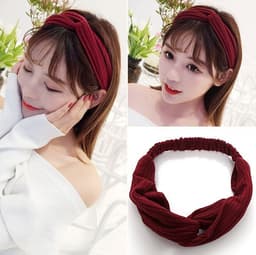 image-Korean spring and summer cross elastic headband chiffon silk headband ladies headband hair accessories sports face wash headwear wholesale