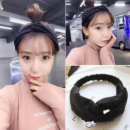 image-Korean spring and summer cross elastic headband chiffon silk headband ladies headband hair accessories sports face wash headwear wholesale