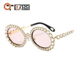 image-Flash Diamond Round Sunglasses - Women