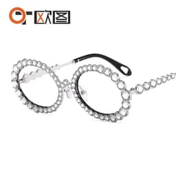 image-Flash Diamond Round Sunglasses - Women