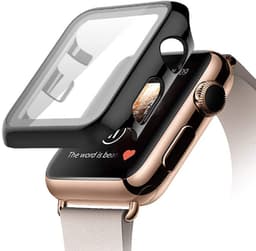 image-Suitable for Apple 7 representative case iwatch S7 watch protective cover shell film integrated PC frosted tempered film all-inclusive shell