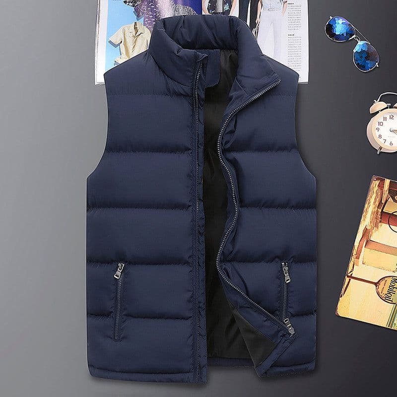 image-Men's Padded Vest - Dark Blue Slim Fit 5XL