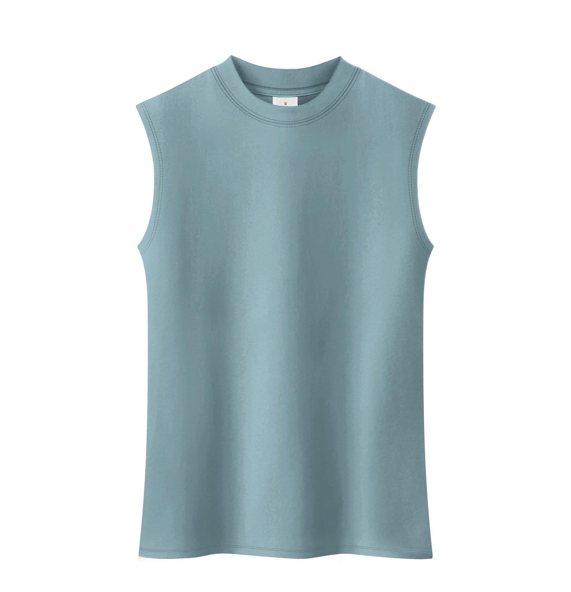 image-Half turtleneck sleeveless vest for women white slim fit bottoming shirt top summer suspender wear inside