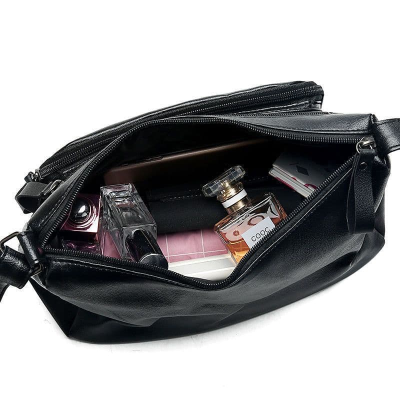 image-Women's Shoulder Bag - Black PU Leather Summer