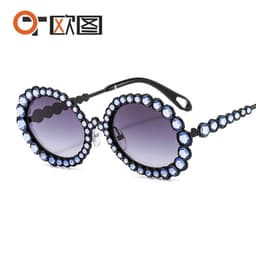 image-Flash Diamond Round Sunglasses - Women