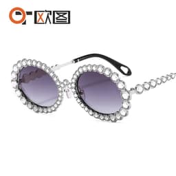 image-Flash Diamond Round Sunglasses - Women