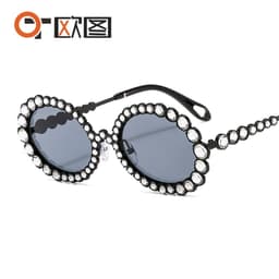 image-Flash Diamond Round Sunglasses - Women
