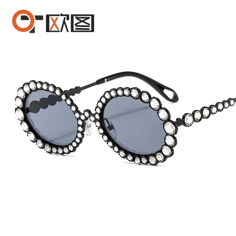 image-Flash Diamond Round Sunglasses - Women