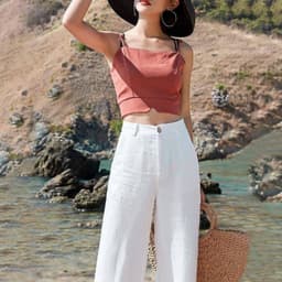 image-Women's High-Waist Thin Cotton Linen Drape Trousers - S-2XL