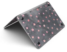 image-Cute Watercolor Flowers over Black - MacBook Air Skin Kit