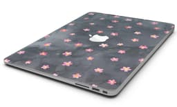 image-Cute Watercolor Flowers over Black - MacBook Air Skin Kit
