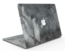 image-Gray Watercolor Stripes - MacBook Air Skin Kit