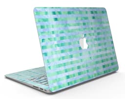image-Blue and Green Watercolor Stripes - MacBook Air Skin Kit