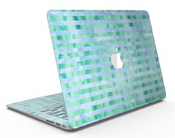 image-Blue and Green Watercolor Stripes - MacBook Air Skin Kit