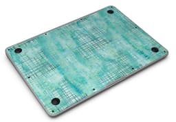 image-Aqua Watercolor Cross Hatch - MacBook Air Skin Kit