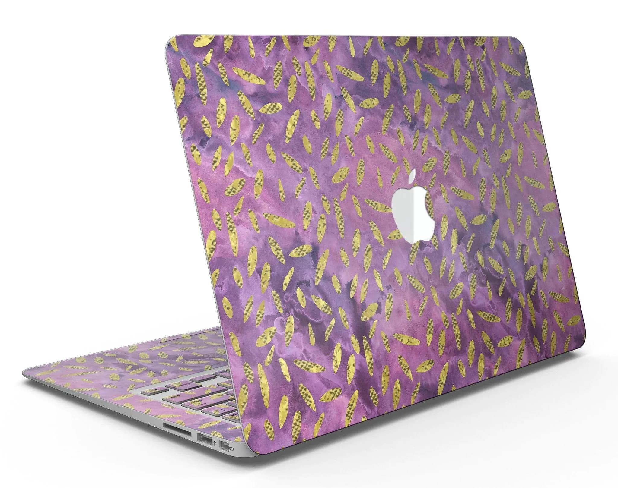 image-Daisy Pedals Over Purple Cloud Mix - MacBook Air Skin Kit