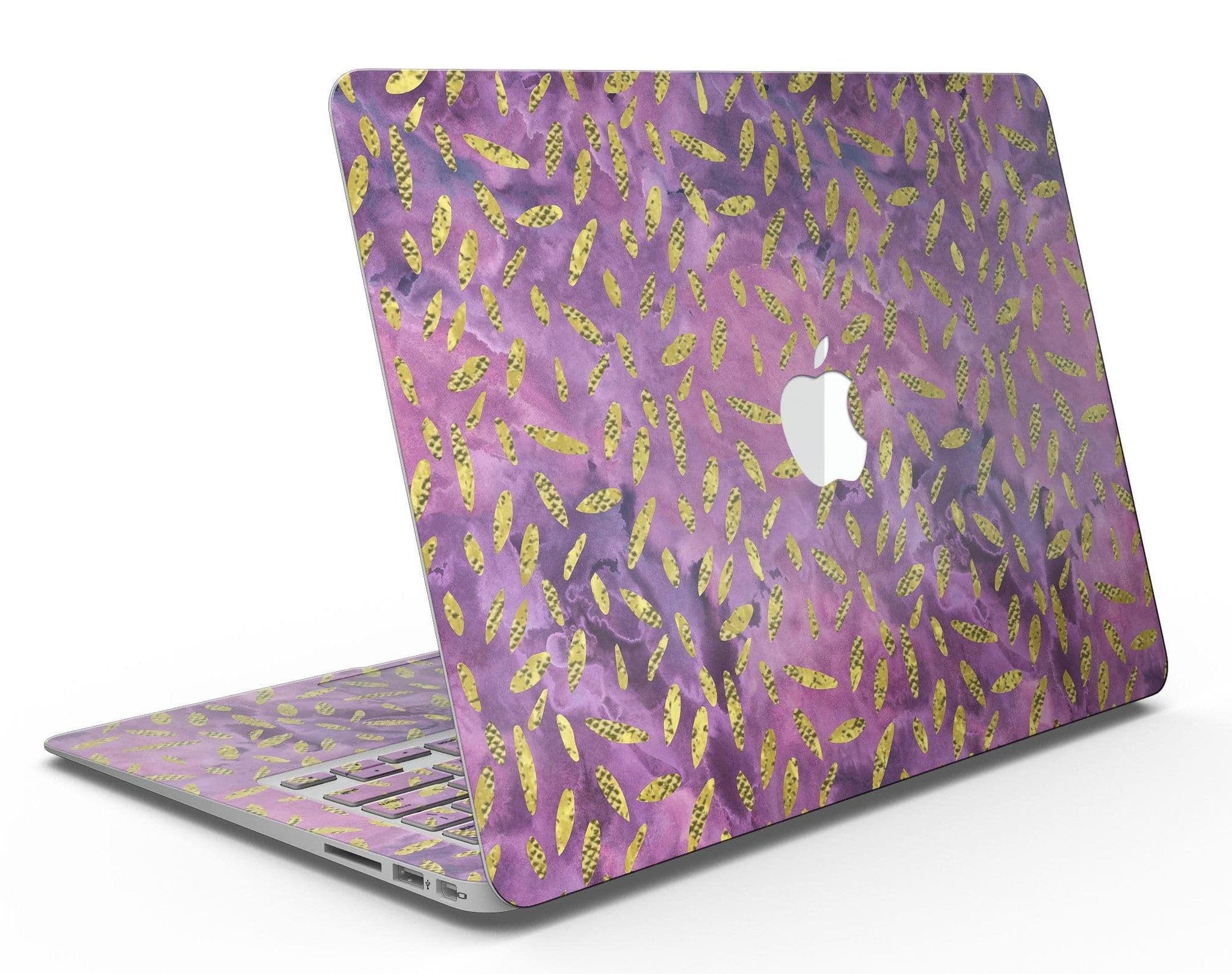 image-Daisy Pedals Over Purple Cloud Mix - MacBook Air Skin Kit